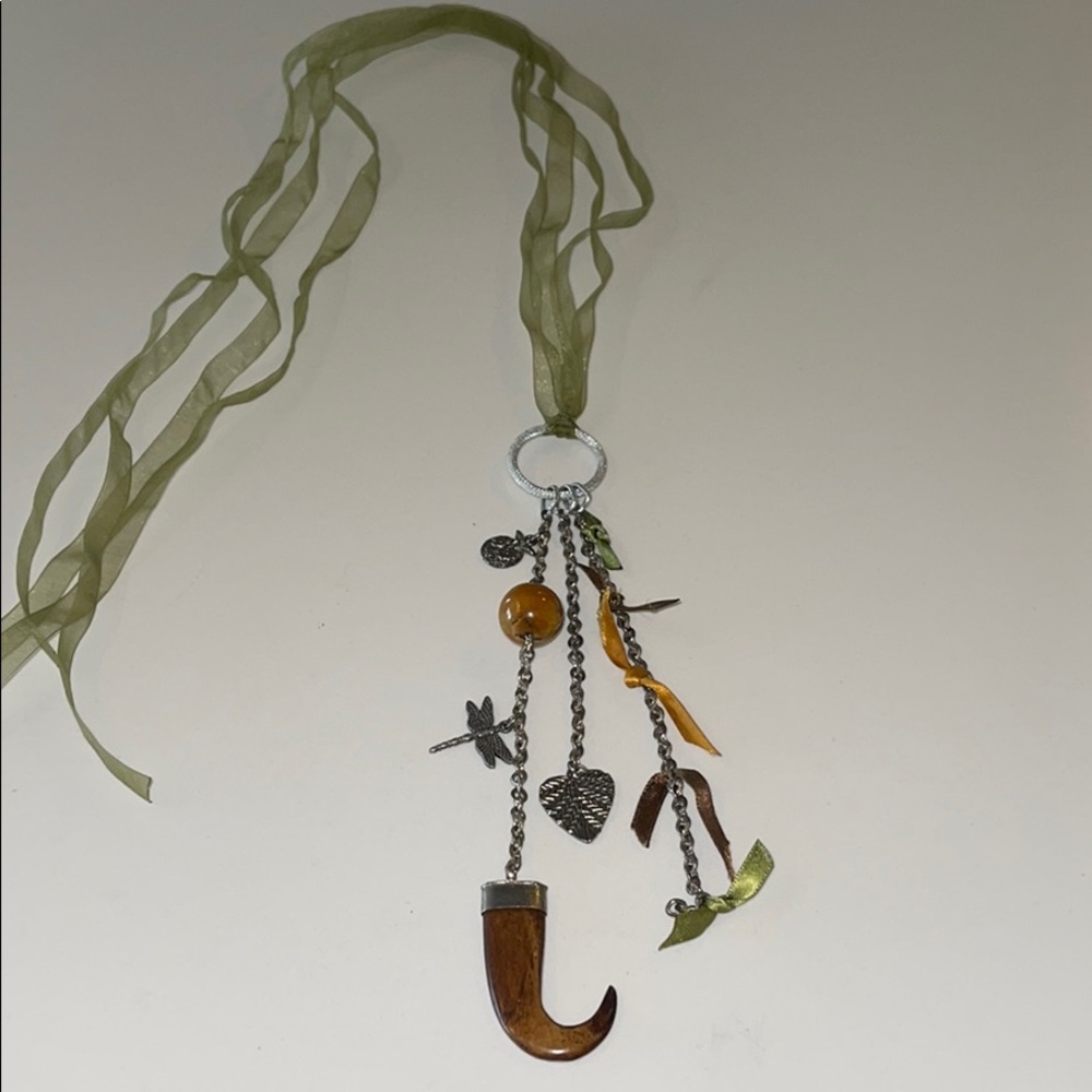 Silver Charm statement necklace.